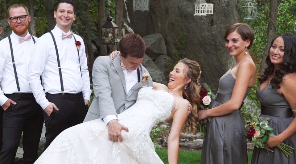 Grace and Cameron backyard mountain wedding